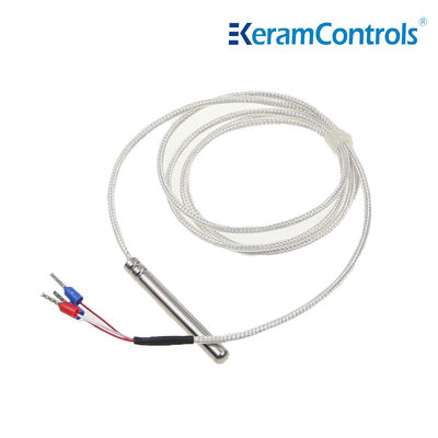 PTFE PT100 PT1000 مستشعرات درجة حرارة مقاومة للماء 2 سلك